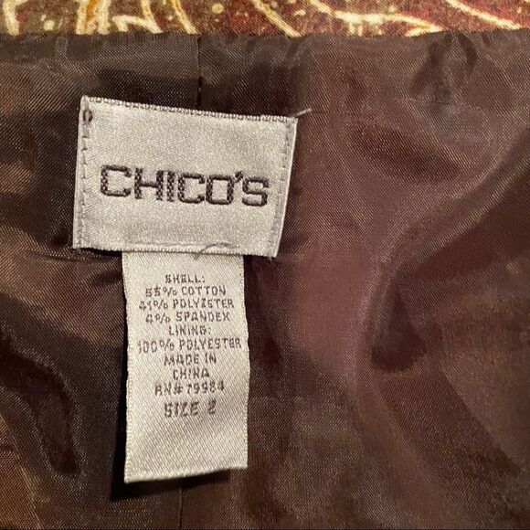 Chico’s Brown Paisley Print Blazer Size Large - Picture 6 of 11